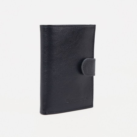 Male purse on the button, department for auto documents, black color