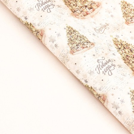 Paper packaging craft White "Winter Tale", 70 x 100 cm, 1 sheet-2