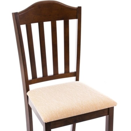 Wooden stool Midea array of gvee/fabric, nut/beige 43x48x94 cm-2