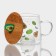 Glass mug with a wooden lid "Avocado", 350 ml, Mix drawing