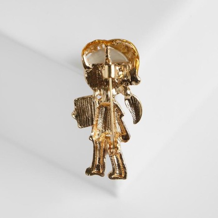 Брошь «Доктор» девочка, цветная в золоте-1