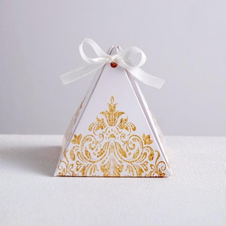 Bonbonniere box, gift packaging, “Luxury of gold”, 7.2 x 7.2 cm-2