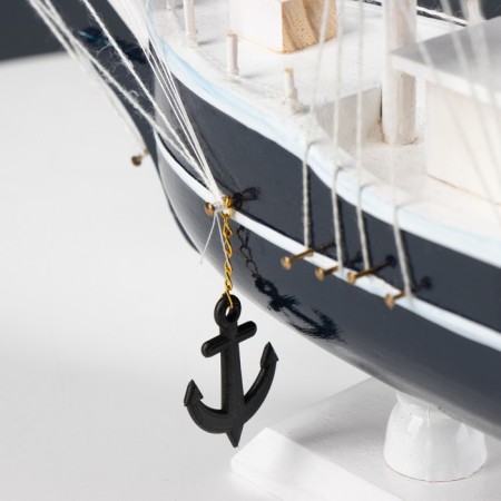 Ship "Diana" three -masted with blue sails, 40*9*36cm-2