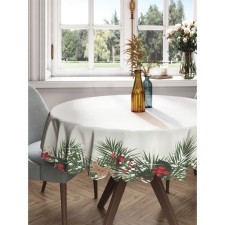The tablecloth on the table 