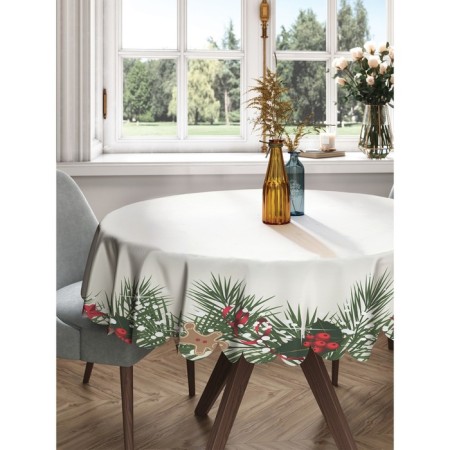 The tablecloth on the table "Bilateral Christmas design", Round, Saten, D = 150 cm