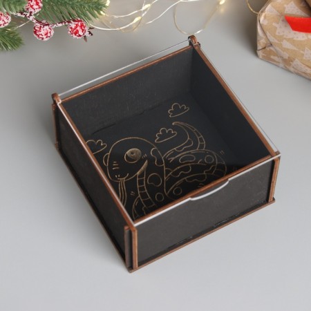 New Year's box "Snake with clouds" 6x12x12 cm-3
