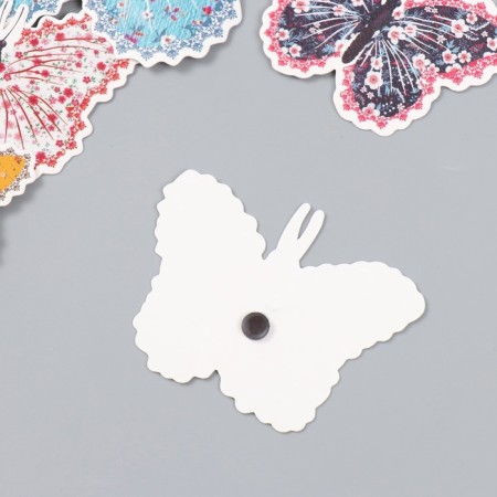 Butterflies cardboard "Flower. Tints" set 12 pcs h = 4-10 cm on magnet-4
