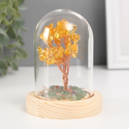Souvenir "Cash tree in a flask" yellow 36 stones 7.8x7.8x10 cm-1