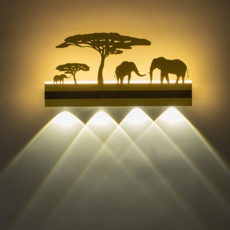 Sconces "Elephants" LED 4000K 12W gold 38x20x4cm-2