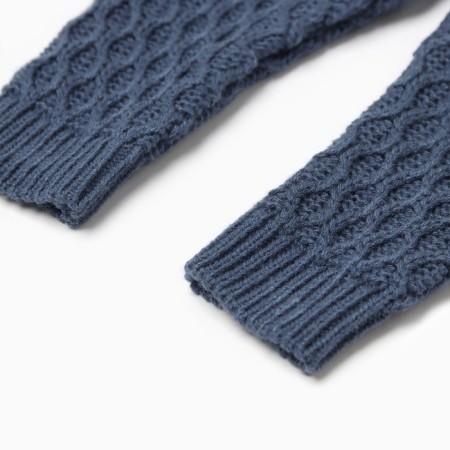 Pants Children's Knitted Minaku, blue color, height 80-86 cm-6