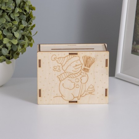 New Year's piggy bank "Snowman" 13x10x5 cm-1