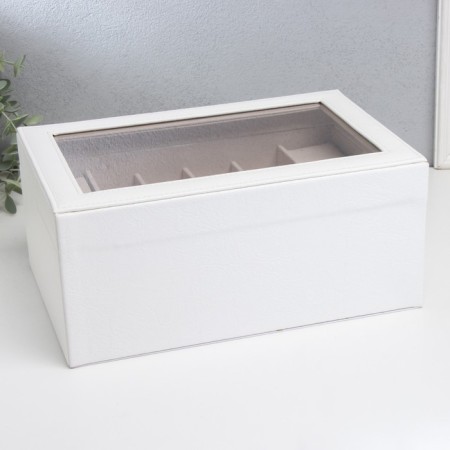 Casket to the leatherette for jewelry "Cabrine" white 30.5x20x13.5 cm-4