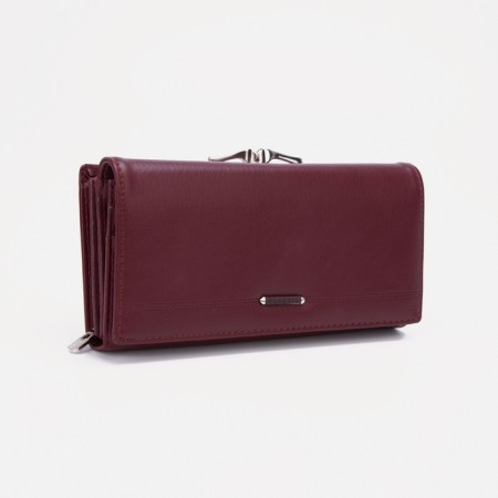 Women's wallet on magnets, burgundy color
