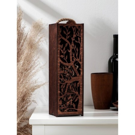 ADELICA “Lazio” wine box, 34 × 10.5 × 10.2 cm, dark chocolate color
