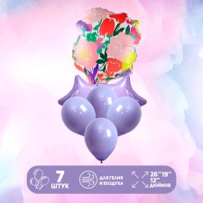 A set of balloons “Bouquet of flowers”, foil, latex, 7 pcs.