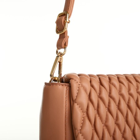Bag Women's Messenger with a zipper, beige color-4