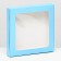 Self -charged box, with a blue window, 19 x 19 x 3 cm
