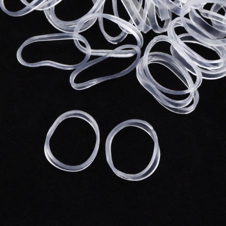 Silicone hair gums, set, d = 1.3 cm, 100 g, transparent color-2