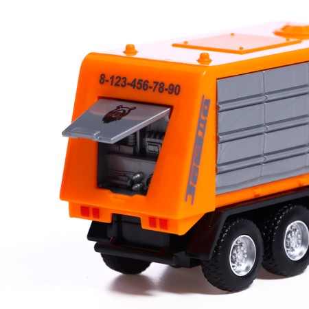 Metal truck "KAMAZ. Garbage truck ", 1:54, inertial-3