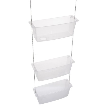 Suspended shelf for the bathroom, 10 × 28.8 cm, white color-5