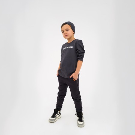 Children's T -shirt with Dl.ruk. KAFTAN "Trendy" R.34 (122-128), Gray-6
