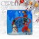 New Year! Earrings "New Year" snowman with toe, colored in gold