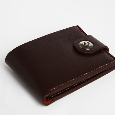 Male purse on a magnet, brown color-2
