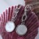 Earrings with mother -of -pearl "Magic" circle, white color in silver