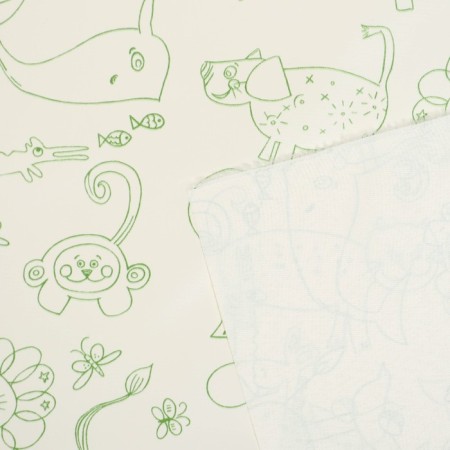 Baby oilcloth "Cartoons", district. 100x140 cm., Without edging, white/green color-2