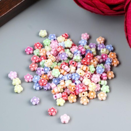 Beads for creativity plastic "flowers" (set 150 pcs) 0.6x0.6 cm-1