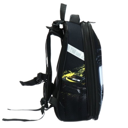 School backpack 38 x 30 x 16 cm, ergonomic back, Stavia "rally", black-3