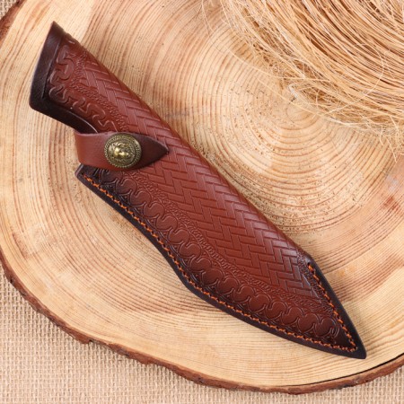 Scabbard - a knife cover, under a blade up to 15 x 4.5 cm, brown