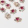 The Cover "Square" 2.3 × 1.5 × 0.6 cm, (set 10 pcs.), The color is bright pink in gold