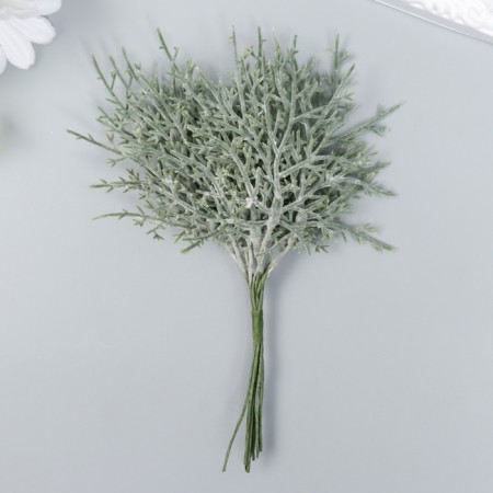 Artificial plant for creativity "Juniper" 1 bouquet = 10 branches gray 15 cm