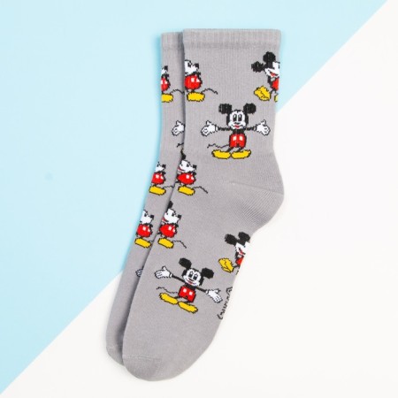 Socks Mickey Mouse, 25-27 cm, gray-1