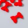 Busina for creativity plastic "Red bow with velvet spraying" 0.6x2.4x3 cm
