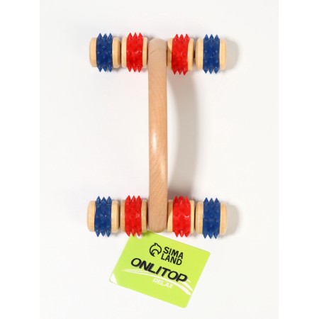 Wooden massage, 15 × 10.5 × 5 cm, 8 wheels, color mix-7