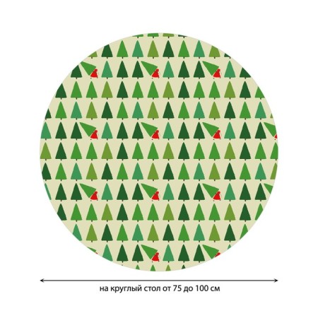 The tablecloth “stole a Christmas tree”, round, oxford, elastic band, size 120x120 cm, diameter 75-100 cm-1