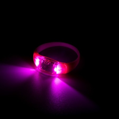 LED pink bracelet, CR2016x2 batteries, pink glow-1