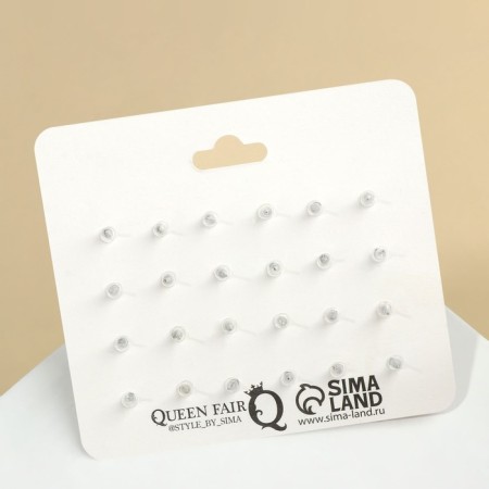 Pusets 12 pairs "Fantasy" Large D = 10 mm, colored in silver-2