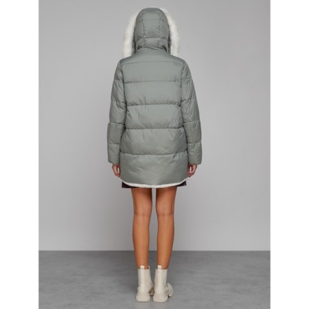 Women's winter jacket, size 52, light green color-3