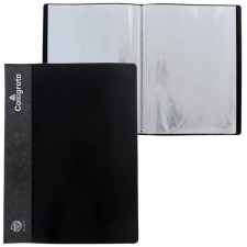 Folder with 60 A4, 500 μm inserts, calligrata, pocket on the spine, black