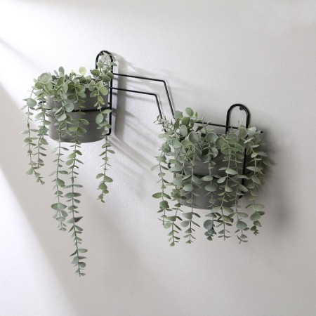 Suspension for Kashpo, wall, 2 pots, d = 16 cm, black, "wave - 2"-2