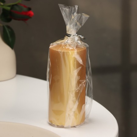 Candle-cylinder smooth, 5x10 cm, gold, 6 hours-2