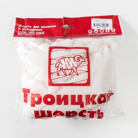 Fasting wool 100% thin merino wool 100g (01 white)-3