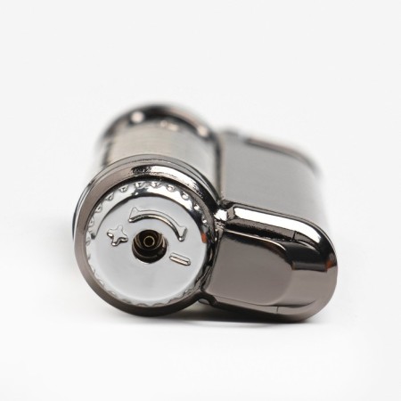 Gas lighter, turbo, piezo, silver-2