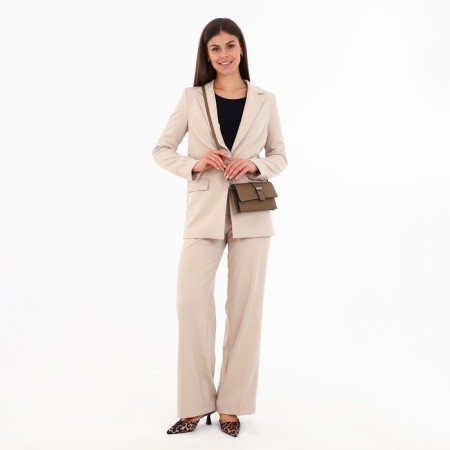 Bag-clate on magnet, long belt, beige color-1
