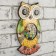 Wall panel "Owl - Rainbow" 28x16x1.6 cm