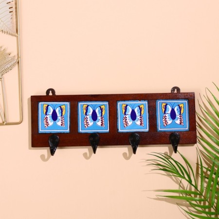 Вешалка "Караван"бабочки, 22*4*12см, дерево, 4 крючка цвет микс-2