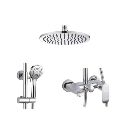 Bravat Pure F6335369CP-A-RUS shower system, upper shower of a round-shaped 200 mm, chrome-1